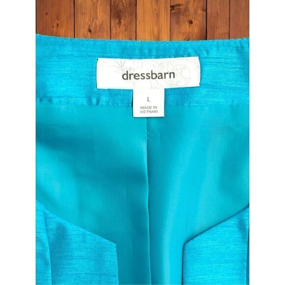 Dressbarn Women’s Size Large Turquoise Open Front Blazer Business Casual GUC - Picture 11 of 13